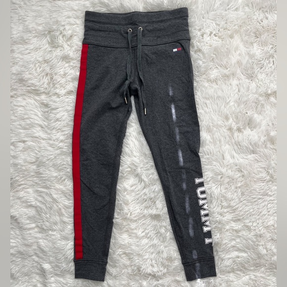 Tommy Hilfiger Gray XS Red & White Striped Leggings - Picture 1 of 6